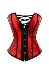 XUEFX Corset Femme Sexy Gothique Rétro Overbust Motif Imprimé Fleuri Bustier Lingerie De MariéE Grande Taille Color : Red, S