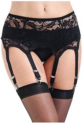 KLONKEE Porte-jarretelles sexy en dentelle avec 6 larges bretelles en métal pour femme porte-jarretelles vendu séparément de