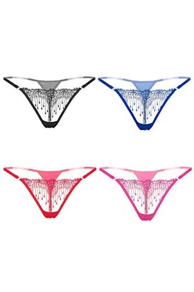 KHUFUZI Sous-vêtements sexy pour femme - Taille basse - Lingerie noire en dentelle - Cadeau pour petite amie, épouse, Noir , 