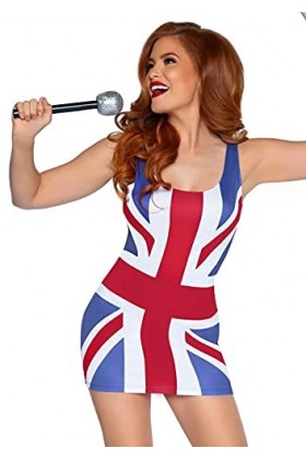 Leg Avenue- British Flag Dress Adult Sized Costumes, Women, 86909 10125, Multicolore, XS