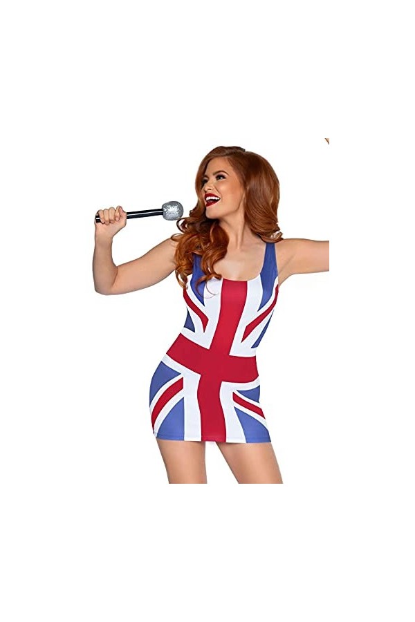Leg Avenue- British Flag Dress Adult Sized Costumes, Women, 86909 10125, Multicolore, XS