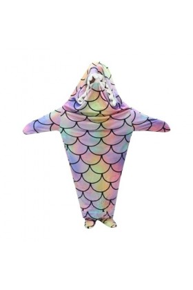 Dickly Couverture Animale Portable, Sac de Couchage Sirène, Couverture à Capuche En Forme Danimal pour Fête, 150 cm