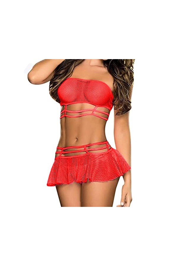 sous-vêtements Sexy pour Femmes, Costumes érotiques, Lingerie Sexy en Dentelle, Soutien-Gorge Transparent ajouré, Ensemble de