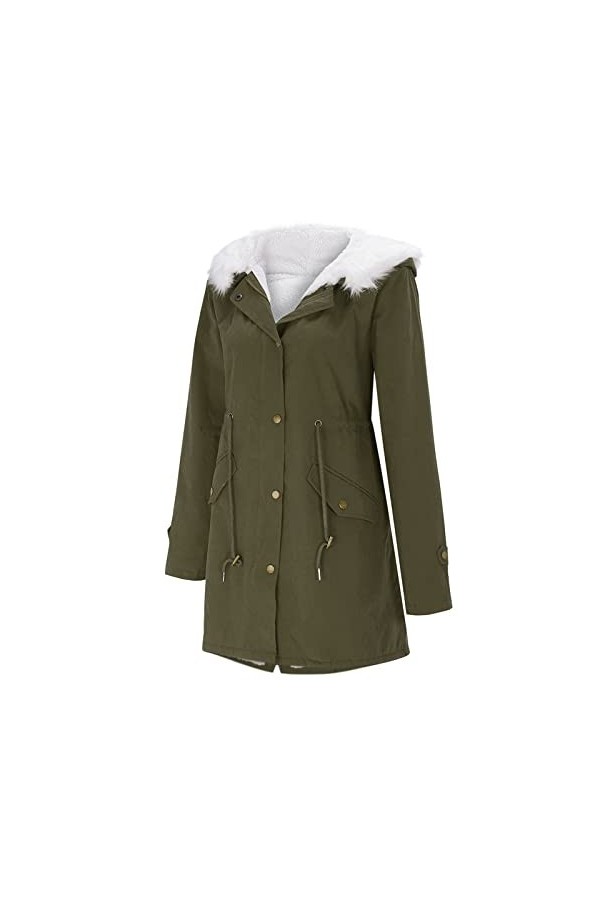 Veste dhiver pour femme - Veste en peluche - Col à revers - Manches longues - Vintage - Épaisse - Veste de survêtement longu