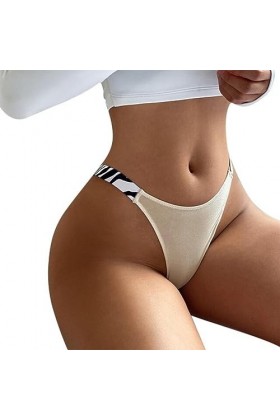 PIYAX String Femmes Sexy Taille Basse Culotte G String léopard Bikini Culotte Confortable Tangas Femmes intimes