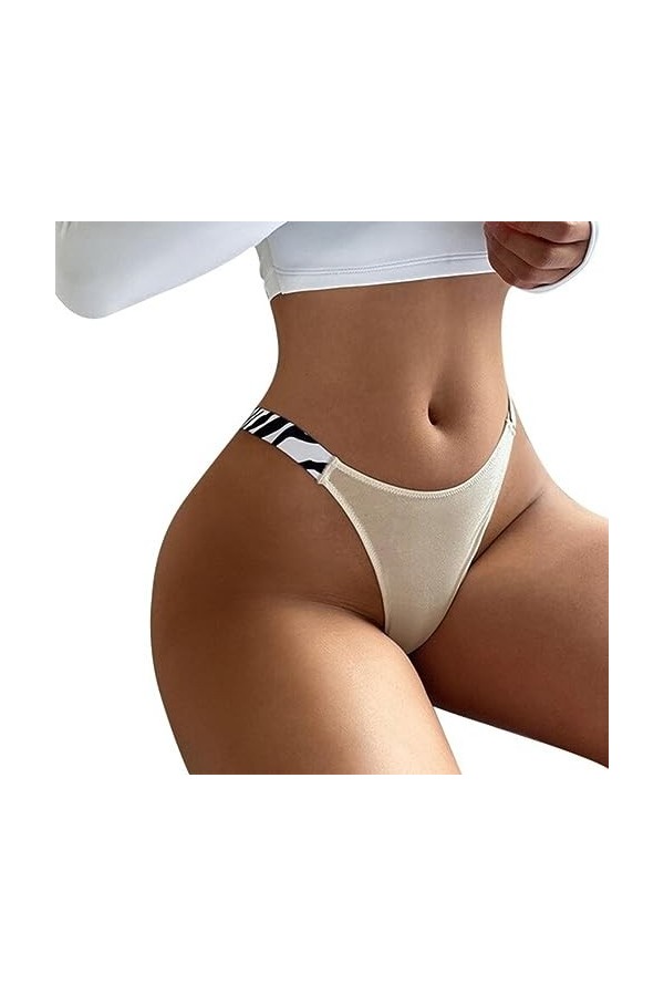 PIYAX String Femmes Sexy Taille Basse Culotte G String léopard Bikini Culotte Confortable Tangas Femmes intimes