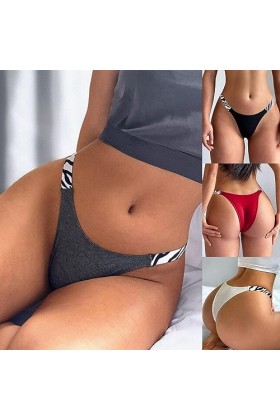 PIYAX String Femmes Sexy Taille Basse Culotte G String léopard Bikini Culotte Confortable Tangas Femmes intimes