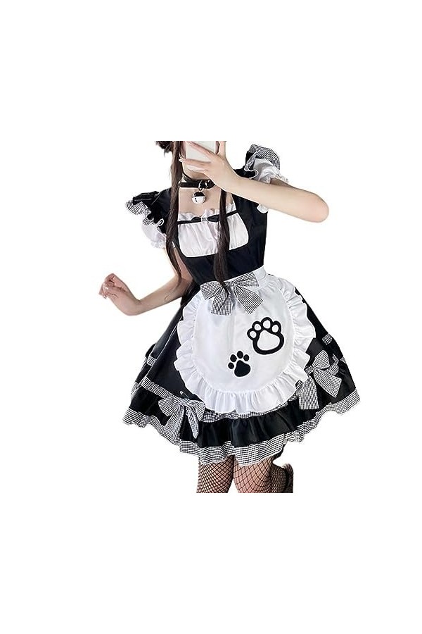ZYPAINIY Costume sexy Lolita Anime Cosplay – Robe médiévale – Blanc noir, L 