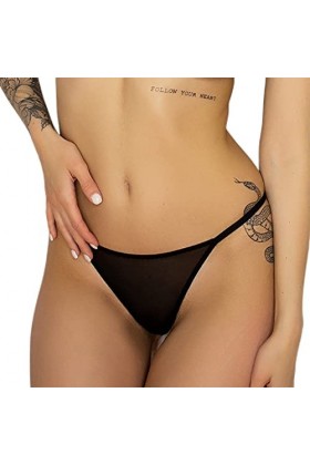Culottes De sous-vêtements pour Femmes T-Back Sexy G-String Thongs See Through Panty Black,XL 