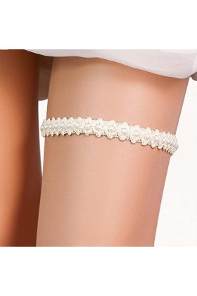 Jarretière en perles avec boucle de jambe de mariée A B 