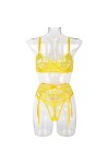 BOMEETSIA sous-vêtements Sexy en Dentelle pour Femmes, sous-vêtements Sexy Transparents, Ensemble Trois Pièces De sous-vêteme