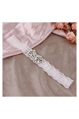 COLIFAS Dentelle de mariée Jarretière Jambes Anneau Femmes Fleur Ceinture De Mariage Jarretière Fille Couleur : Blanc Blan