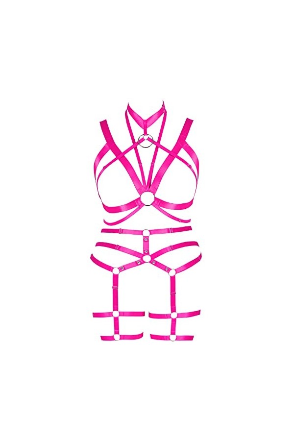 JMMHSS Harnais Punk grande taille pour femmes, ensemble de ceintures jarretelles, Lingerie à bretelles complètes, élasticité 