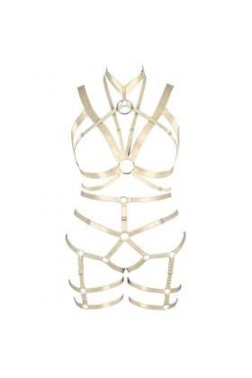 JMMHSS Femmes Grande Taille Harnais Cage Soutien-Gorge Ensemble Lingerie élastique réglable évider Bretelles Porte-Jarretelle