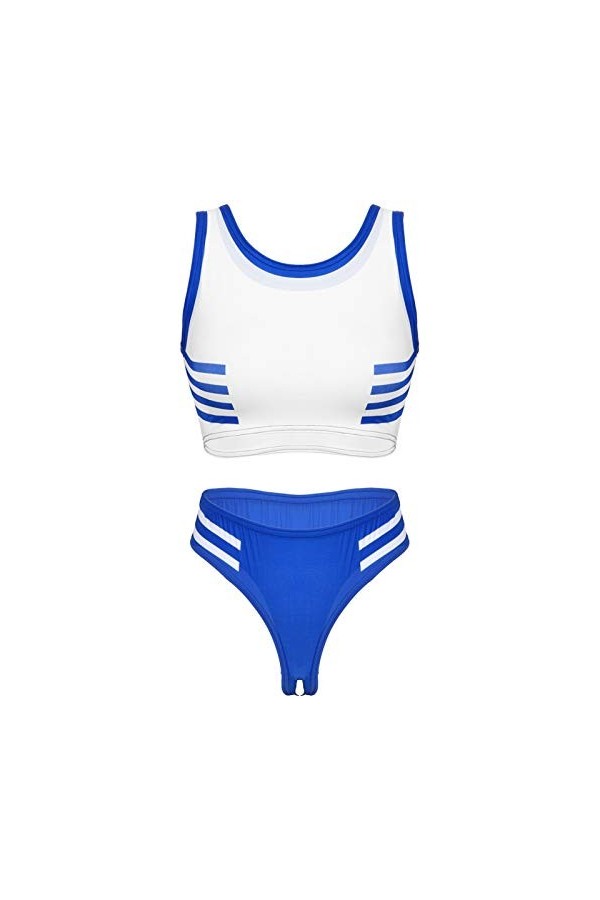 YIJIAN Femme Écolière Cosplay Lingerie Tops avec Culotte Costume de Jeu de rôle Color : Blue, Size : One Size 