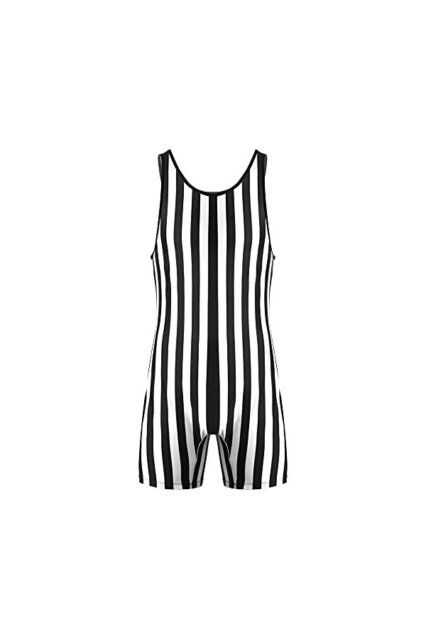 KSDFIUHAG Costumes Sexy Femme Combinaison De Singulet De Lutte À Rayures pour Hommes Jockstraps Élastiques Workout Athletic F