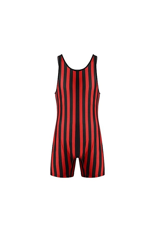 KSDFIUHAG Costumes Sexy Femme Combinaison De Singulet De Lutte À Rayures pour Hommes Jockstraps Élastiques Workout Athletic F