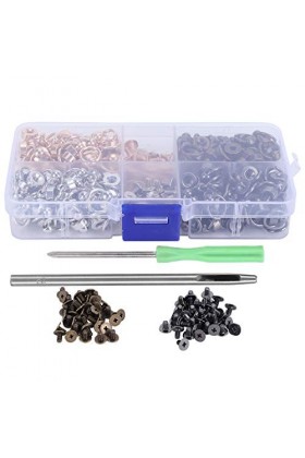 Anneau de traction Rivet, Rivets en laiton 4 couleurs artisanat bricolage avec boîte de rangement pour étui de téléphone bric