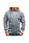 Nouveau Sweat à Capuche Homme Automne décontracté Solide Manches Longues Hommes Sweats Sweat-Shirts Slim Zipper Sweat-Shirt S