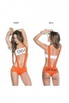 Femmes Orange Cosplay Uniforme Sous-Vêtements, Police Cosplay Jumpsuit Sexy Femme Police Uniforme Costume Onesie