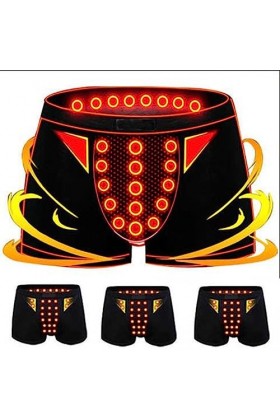 POCHY 3 Paquets Fibre Tourmaline Pantalon pour Homme Thérapie Magnétique Énergétique sous-vêtements Soins de Santé Culotte Ag