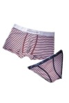 Ursus Copia Sous-vêtements charmants en coton pour couple à rayures respirantes pour femme dans la taille homme rouge + roug