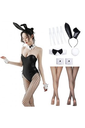 Alaiyaky Senpai – Ensemble de costumade, 12 pièces, costume de lapin sexy pour adulte avec oreilles de lapin et chaussettes e