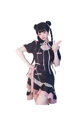 Temptshow Asiatique Chinese Geisha Cosplay Femmes Style Chinois Cheongsam Lingerie Japonaise Anime Costume Rouge4 Taille Un