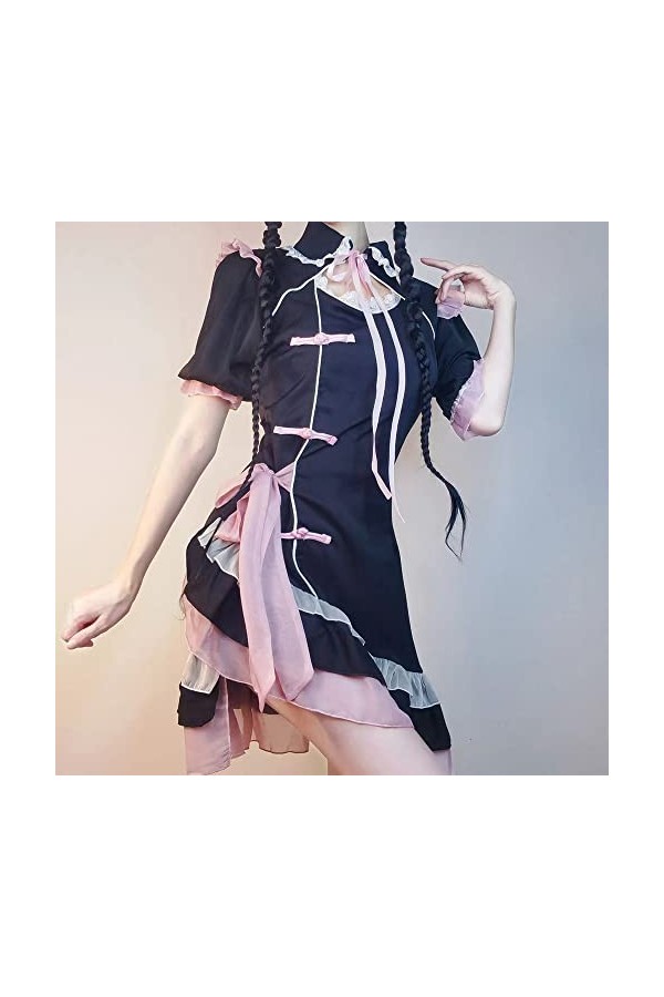 Temptshow Asiatique Chinese Geisha Cosplay Femmes Style Chinois Cheongsam Lingerie Japonaise Anime Costume Rouge4 Taille Un