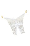 Jixin4you AOMOYO Femme String Ouvert Entre-Jambe Transparent Lingerie Dentelle Taille Basse Rouge