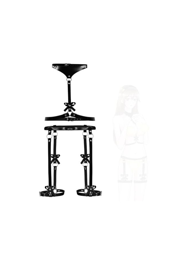 Jarretière en cuir Carnaval Gothique Halloween Punk Festival Jarretière de danse pour femmes