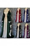 KBOPLEMQ Vêtements médiévaux pour femme - Manches trompettes - Robe de reine - Robe de bal - Halloween - Costume de carnaval 