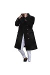 Mymyguoe Hommes Casual Slim Fit Laine Manteau Longue Veste Col cranté Trench Coat Simple boutonnage Manteau Hiver Chaud Outwe