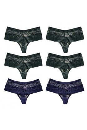 Necalisi Culotte Femme Lot de 6 Multicolore-7 Culottes en Dentelle pour Femmes sous-vêtements Sexy Slips Ultra Minces Culotte