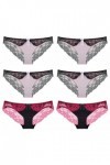 Necalisi Culotte Femme Lot de 6 Multicolore-4 Femme Dentelle pour Slips Culottes Strings Lingerie Dentelle Slips Ultra Doux C