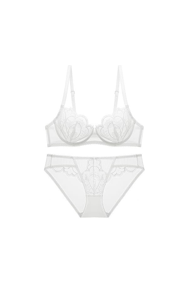 Necalisi Lingerie Femme Dentelle Blanc Lingerie Femme Ensemble Dentelle Sexy Vêtements Nuisette Soutien-Gorge et Culotte Ense