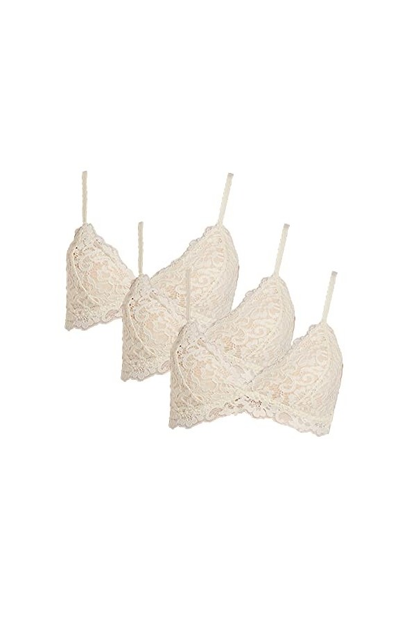 Soutien-Gorge 1/2 Bonnet en Dentelle pour Femmes Soutien-Gorge sans Fil en Dentelle sans Fil avec Bralette Plunge Solid Breat