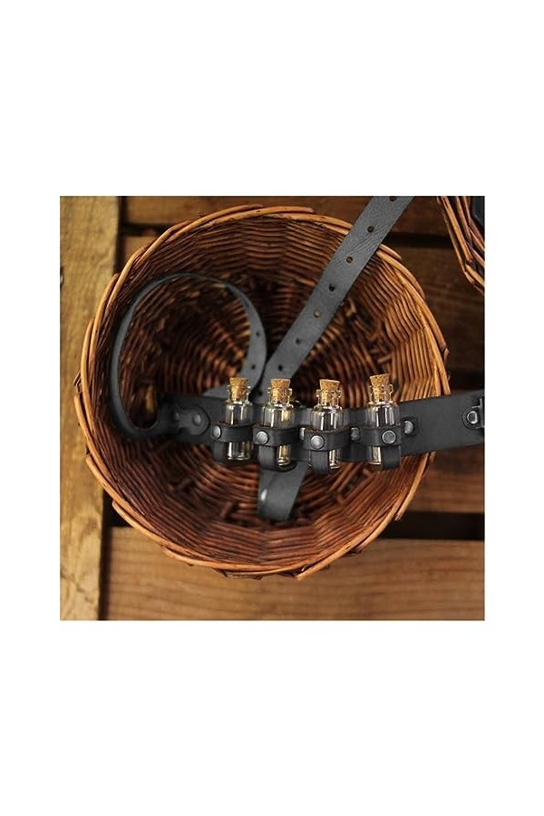 RIVINE Steampunk Sorcière Bouteille Jarretière Cuisse Harnais Aventurier Médiéval Alchimiste GN Accessoire Couleur : Brown G