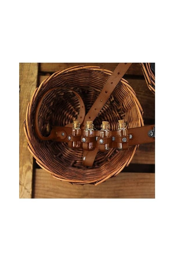 RIVINE Steampunk Sorcière Bouteille Jarretière Cuisse Harnais Aventurier Médiéval Alchimiste GN Accessoire Couleur : Brown G