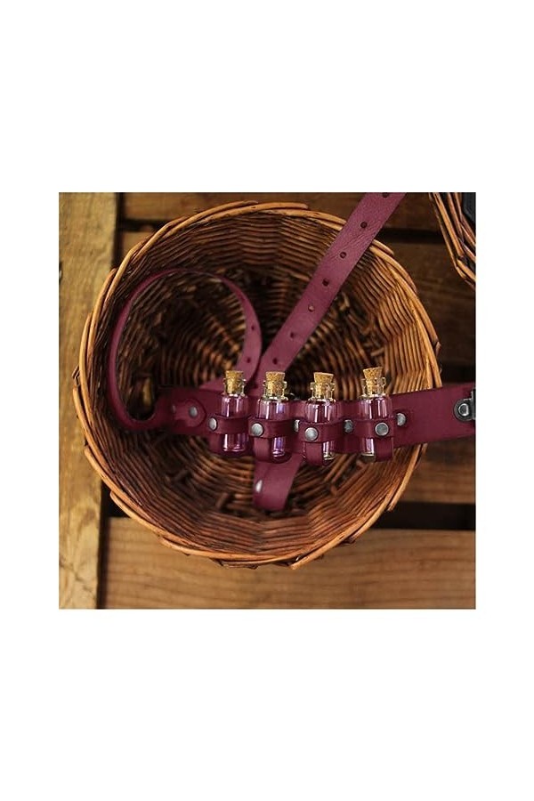 RIVINE Steampunk Sorcière Bouteille Jarretière Cuisse Harnais Aventurier Médiéval Alchimiste GN Accessoire Couleur : Brown G