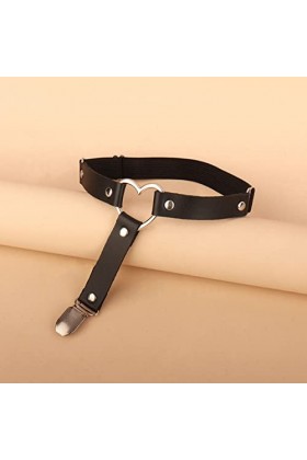 Harajuku Punk en forme damour en cuir Sexy jambe anneau Simple Punk Hip-Hop jambe anneau pied anneau jarretière Cosplay bijo