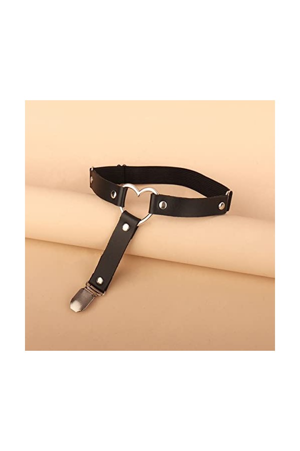 Harajuku Punk en forme damour en cuir Sexy jambe anneau Simple Punk Hip-Hop jambe anneau pied anneau jarretière Cosplay bijo