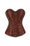 SHANHE Corset Grande Taille Faux Cuir Lingerie Pirate Costume Corset Corset Haut de la Poitrine Steampunk Corset Femme Marron