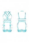 Femmes Body Strap Punk Bra Plus Size Mode Hollow Body Cage Garter Set Goth Party Halloween Rave Costume Ciel Bleu 