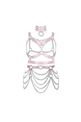 Femmes Body Strap Punk Soutien - Gorge élégant évidé Plus Taille Body Cage Garter Set Gothique Halloween Carnaval Dance Costu