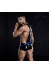 Costumes Érotiques pour Hommes Combinaison en Cuir Verni Lingerie pour Hommes Body À Bretelles Boxer Sous-Vêtements Tenues Ca