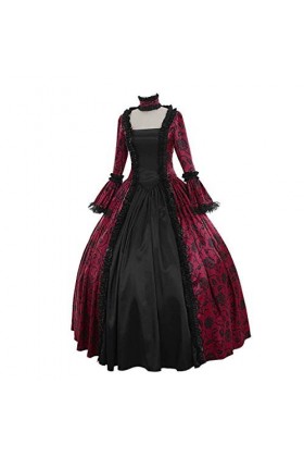 KBOPLEMQ Vêtements médiévaux pour femme - Robe longue Renaissance - Princesse victorienne - Robe de bal - Robe de soirée - Ha