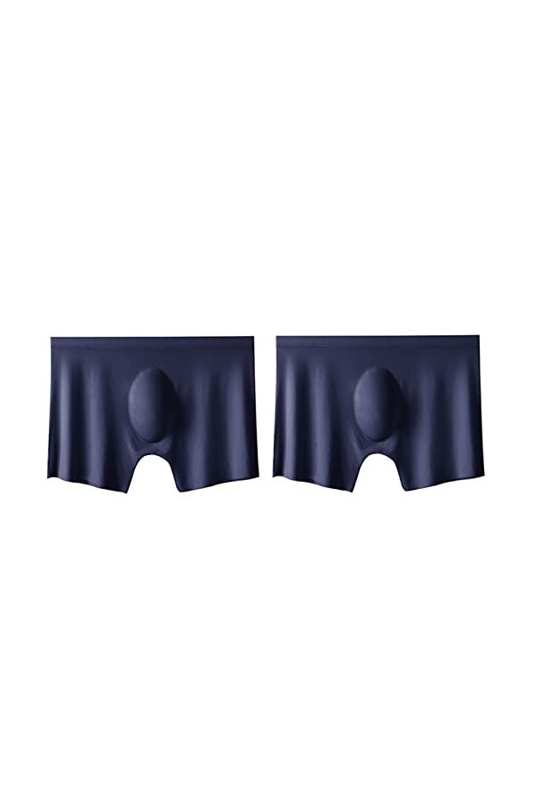 NAZARR 2 pièces Hommes Culottes Hommes Glace Soie sans Couture Sexy sous-vêtements Ultra-Mince Sec Respirant Boxer Shorts Hom