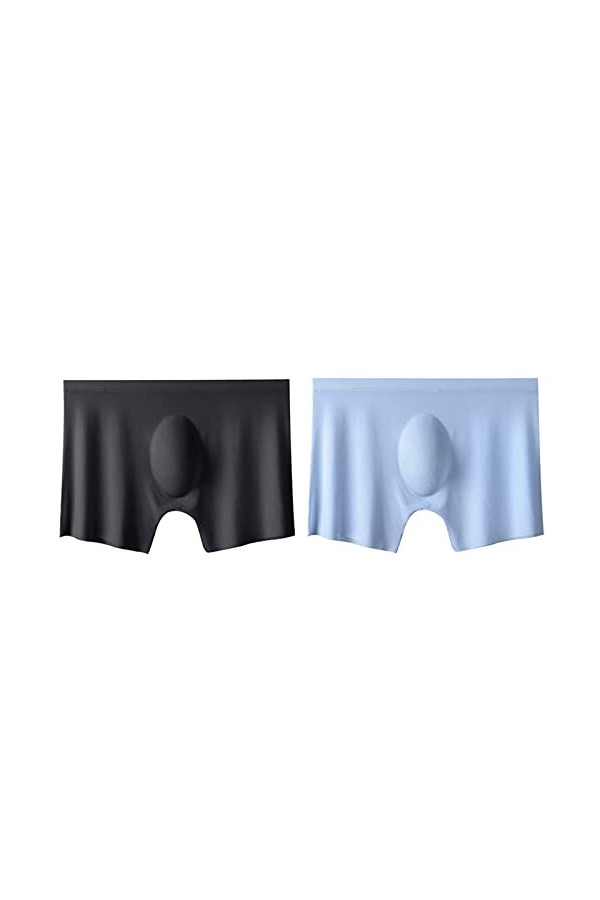 NAZARR 2 pièces Hommes Culottes Hommes Glace Soie sans Couture Sexy sous-vêtements Ultra-Mince Sec Respirant Boxer Shorts Hom