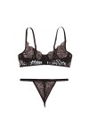ZTIANEF La grilleNoir Sexy ajouré Strappy Lingerie translucide Soutien-Gorge Transparent Sex, Noir, L